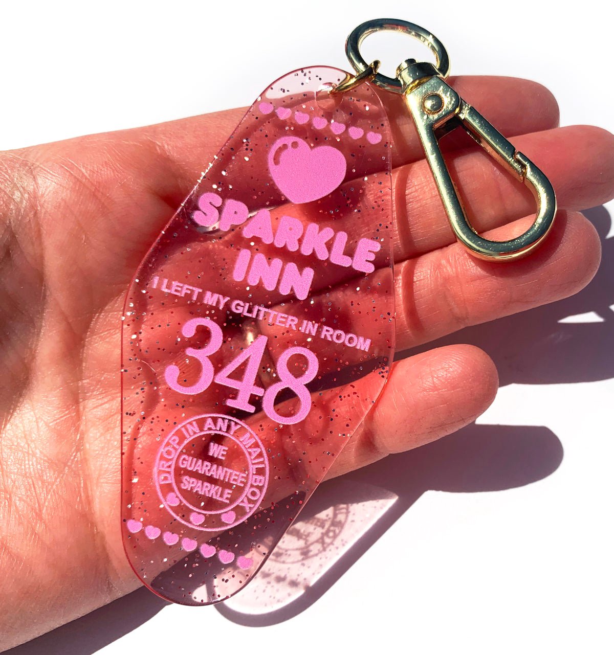 Sparkle Inn Motel Bag Charm Keychain