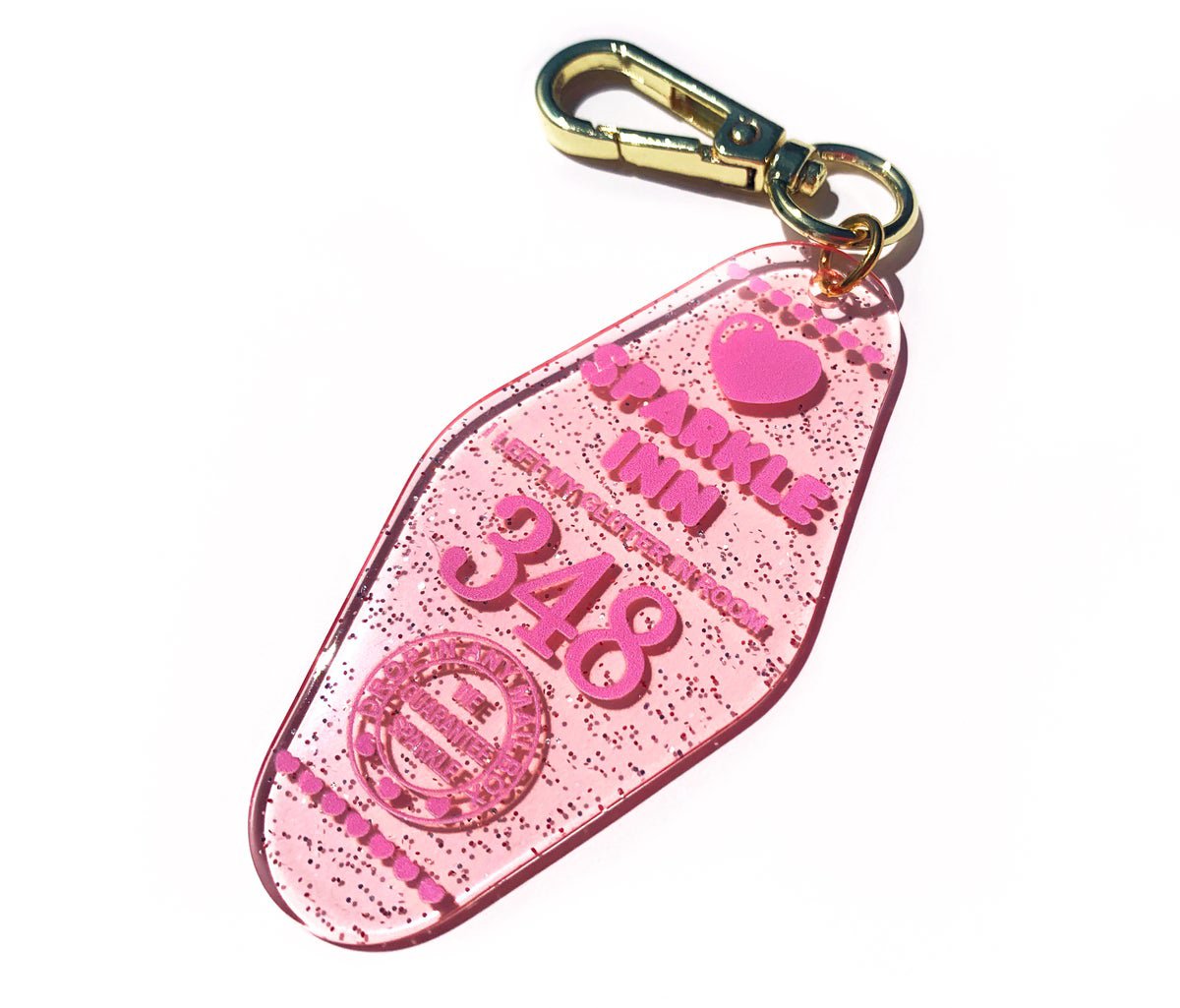 Sparkle Inn Motel Bag Charm Keychain