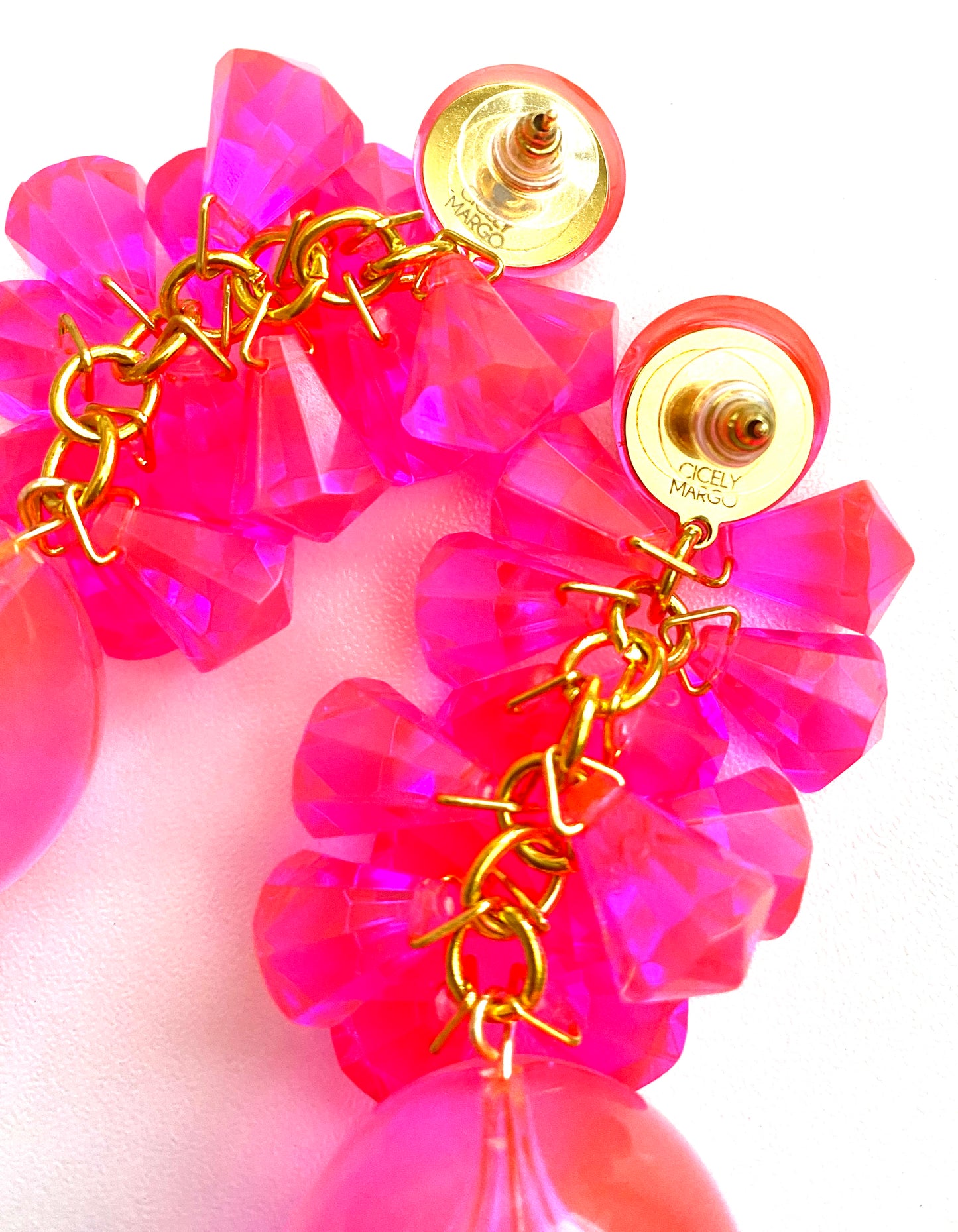 Electric Pink Pop Earrings