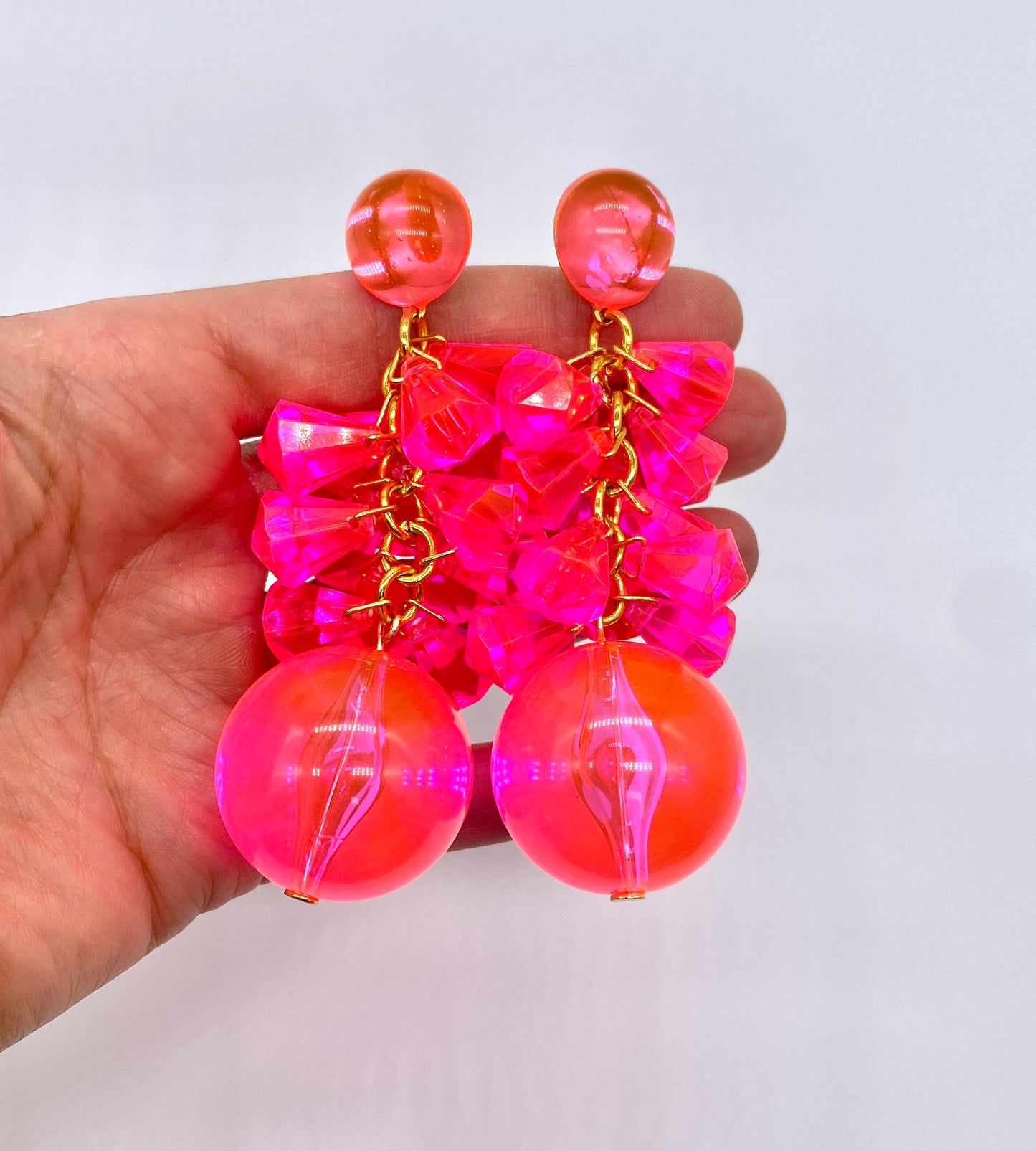 Electric Pink Pop Earrings