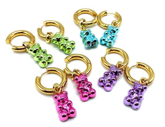 Chrome Gummy Bear Earrings